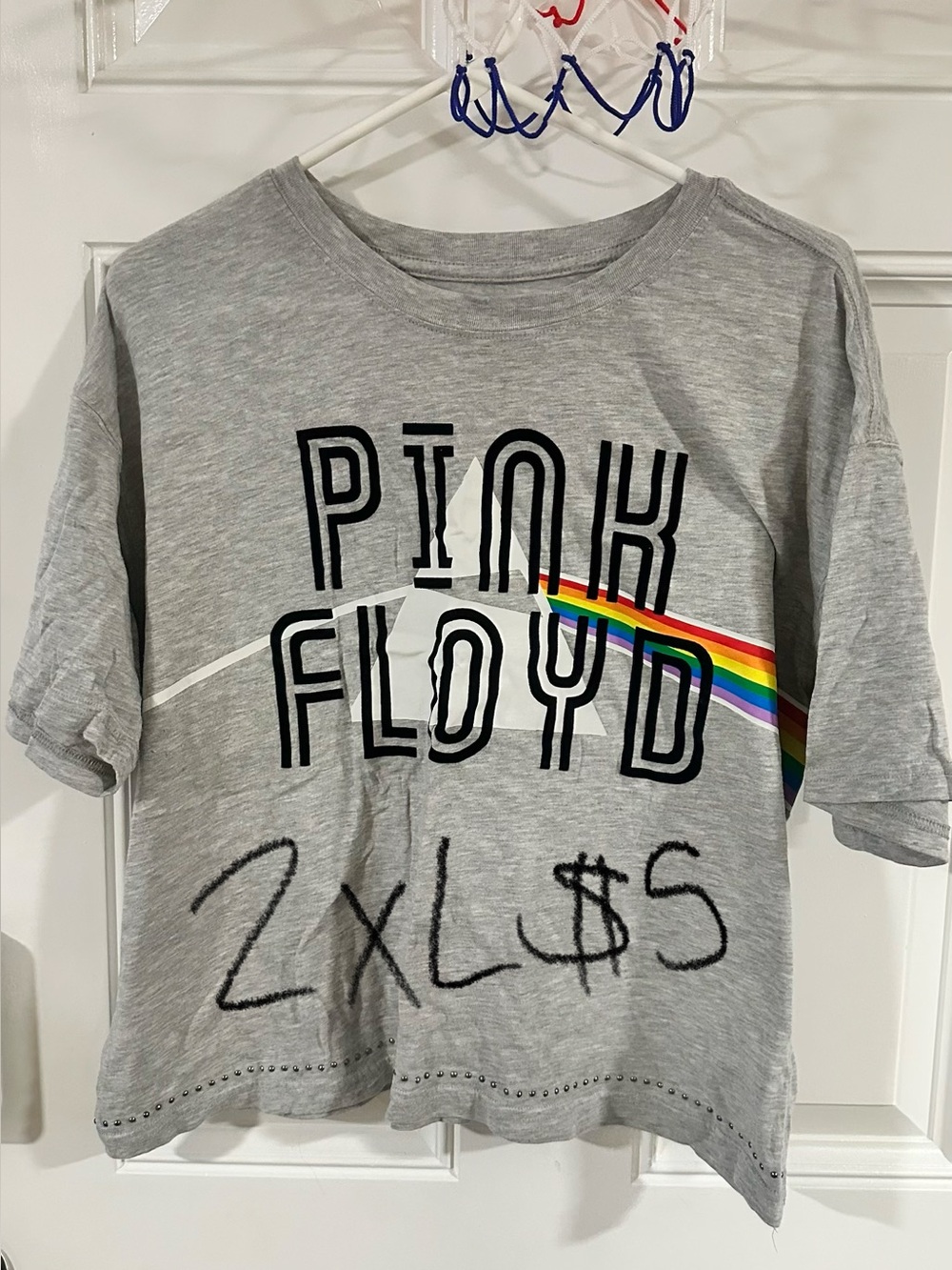 Pink Floyd Gray Tee with Rainbow Prism Graphic